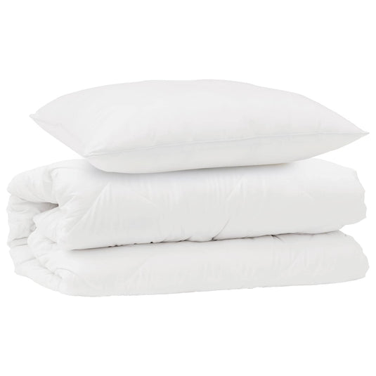 Vidaxl dekbed set met kussen 2 pcs wit microfibre