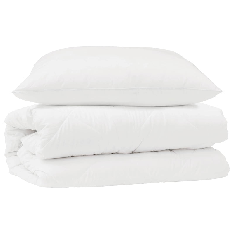 Afbeelding laden in galerijviewer, Vidaxl dekbed set met kussen 2 pcs wit microfibre
