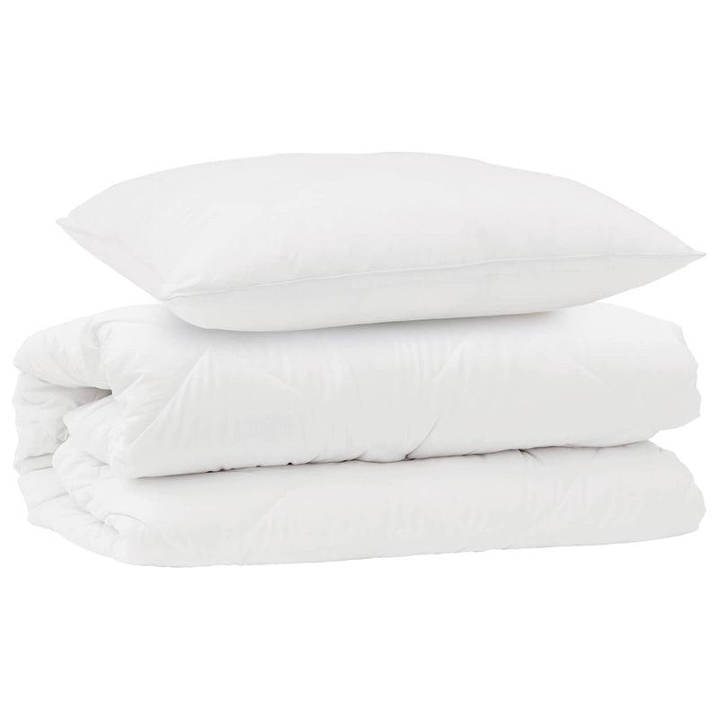 Afbeelding laden in galerijviewer, Vidaxl dekbed set met kussen 2 pcs wit microfibre
