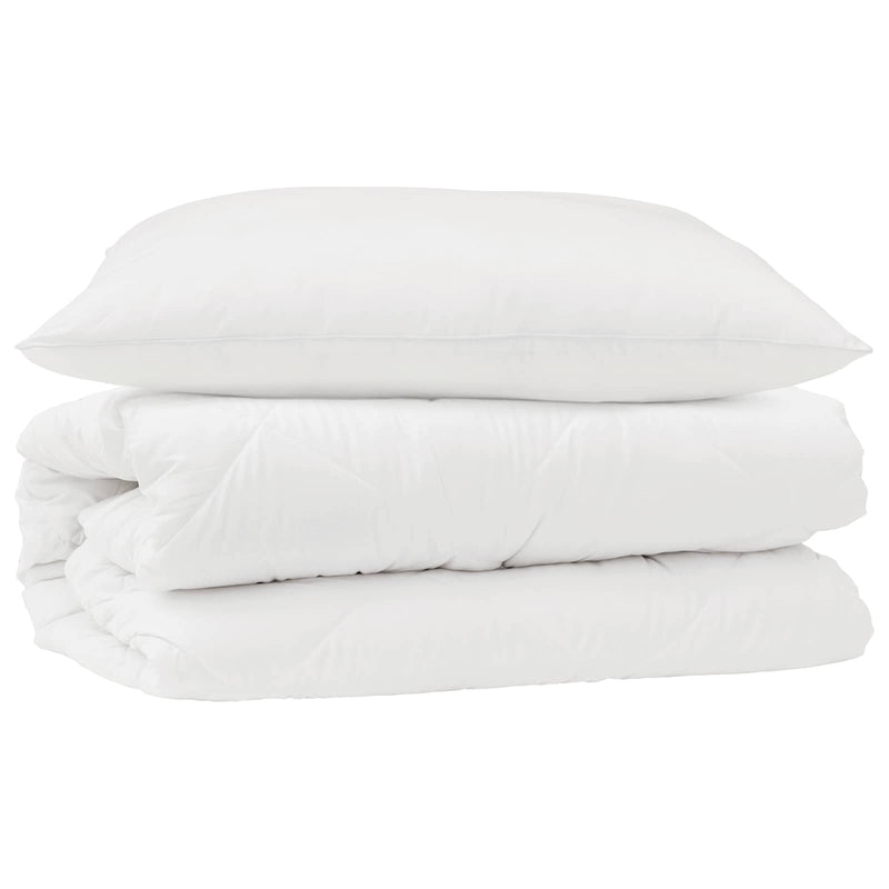 Afbeelding laden in galerijviewer, Vidaxl dekbed set met kussen 2 pcs wit microfibre
