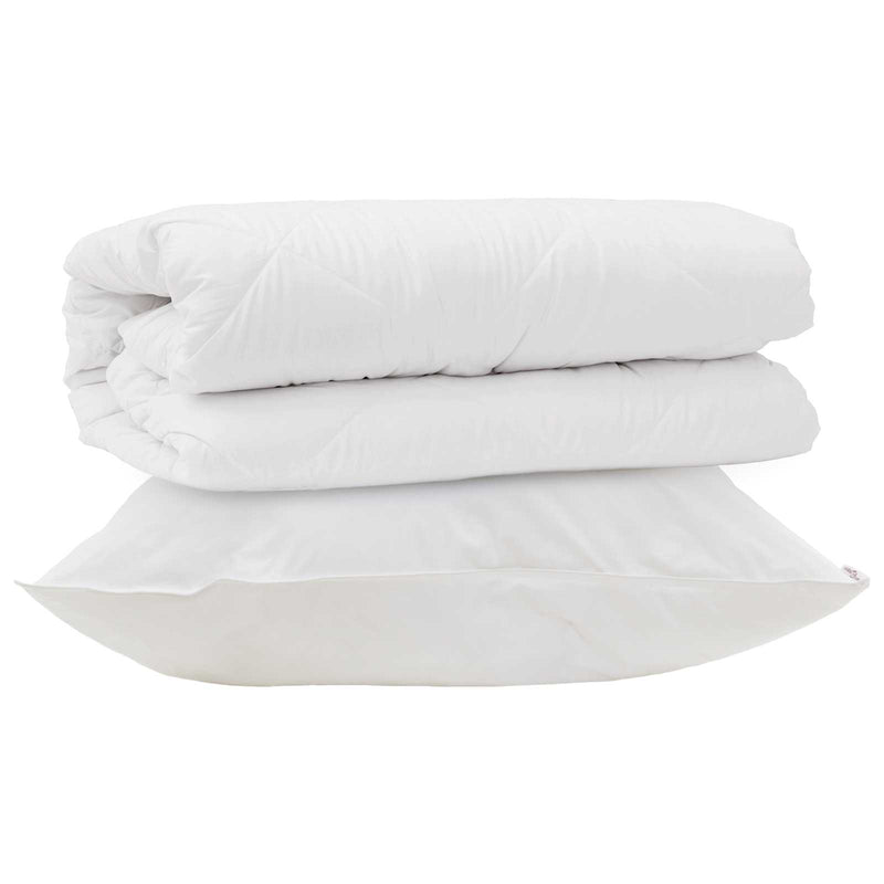 Afbeelding laden in galerijviewer, Vidaxl dekbed set met kussen 2 pcs wit microfibre
