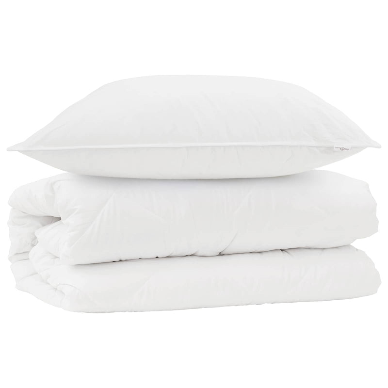 Afbeelding laden in galerijviewer, Vidaxl dekbed set met kussen 2 pcs wit microfibre

