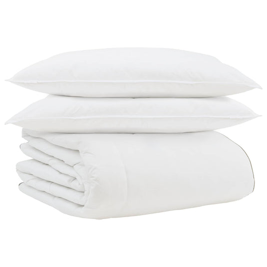 Vidaxl winter dekbed met kussen 3 pcs wit donsveertjes