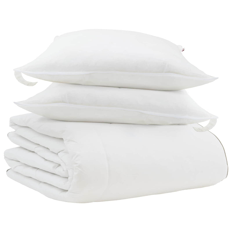 Afbeelding laden in galerijviewer, Vidaxl winter dekbed met kussen 3 pcs wit donsveertjes
