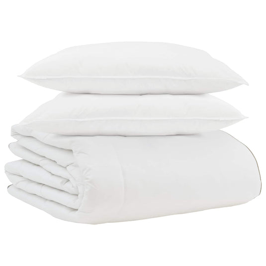 Vidaxl winter dekbed met kussen 3 pcs wit donsveertjes