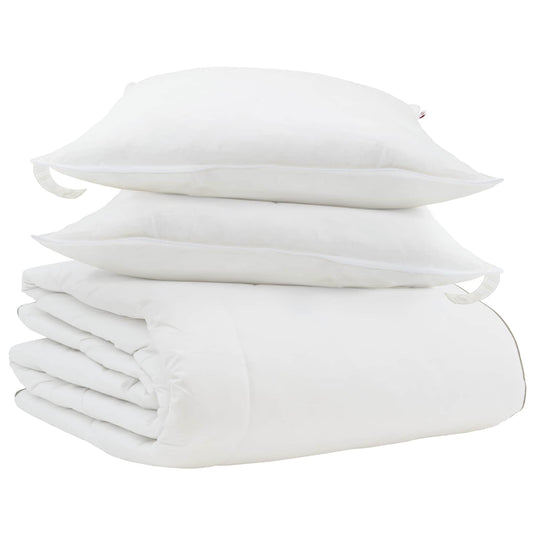 Vidaxl winter dekbed met kussen 3 pcs wit donsveertjes