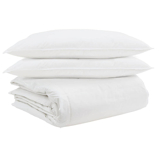 Vidaxl dekbed set met kussen 3 pcs wit donsveertjes