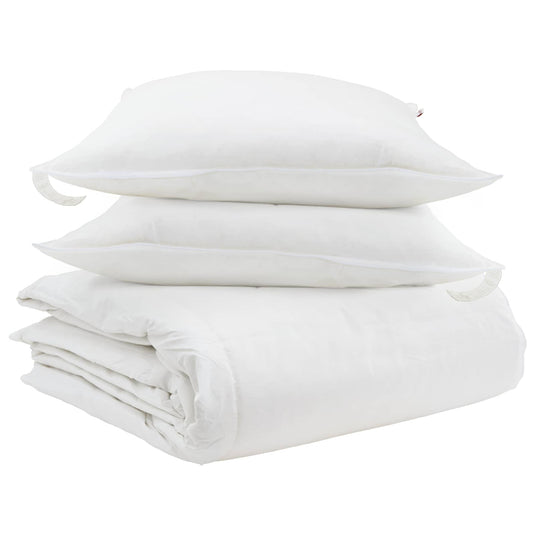 Vidaxl dekbed set met kussen 3 pcs wit donsveertjes