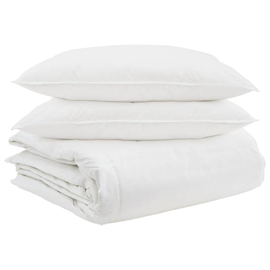 Vidaxl dekbed set met kussen 3 pcs wit donsveertjes