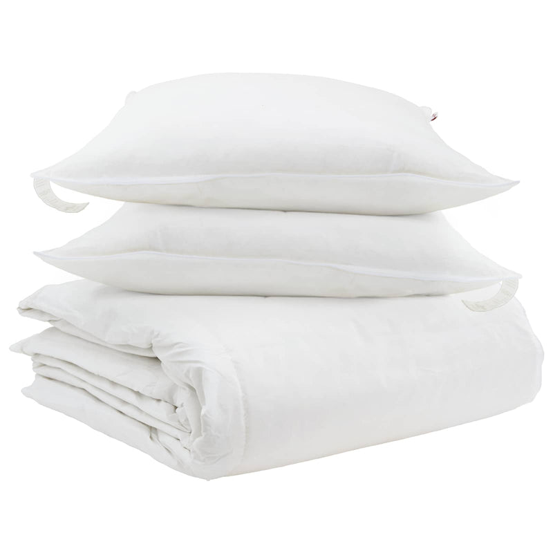 Afbeelding laden in galerijviewer, Vidaxl dekbed set met kussen 3 pcs wit donsveertjes
