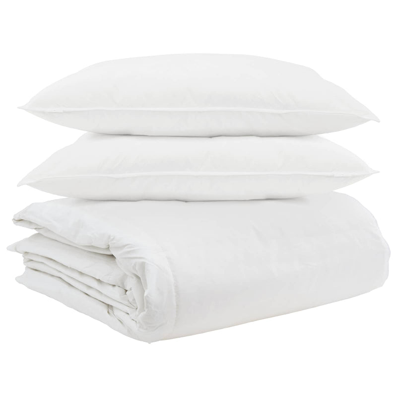 Afbeelding laden in galerijviewer, Vidaxl dekbed set met kussen 3 pcs wit donsveertjes
