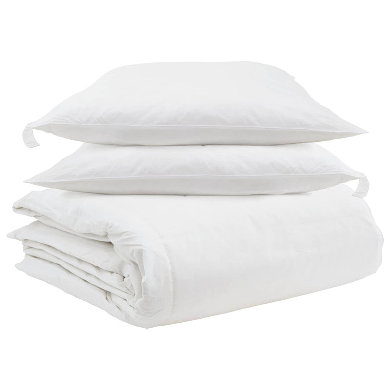 Afbeelding laden in galerijviewer, Vidaxl dekbed set met kussen 3 pcs wit donsveertjes
