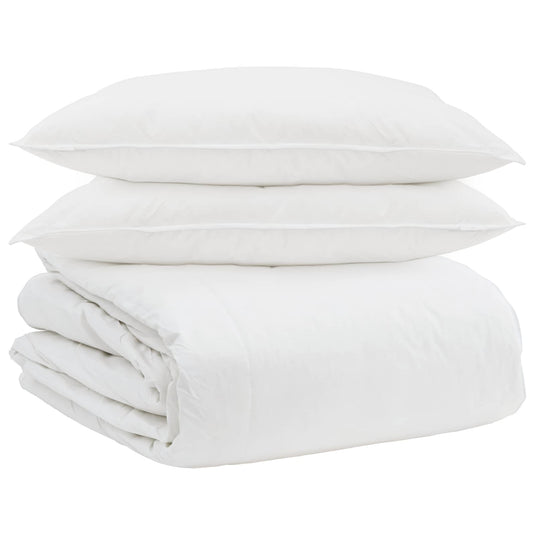 Vidaxl dekbed set met kussen 3 pcs wit donsveertjes