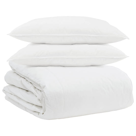 Vidaxl dekbed set met kussen 3 pcs wit donsveertjes