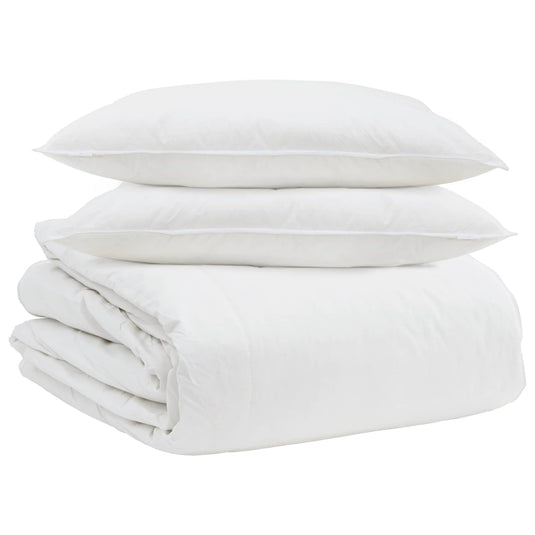 Vidaxl dekbed set met kussen 3 pcs wit donsveertjes