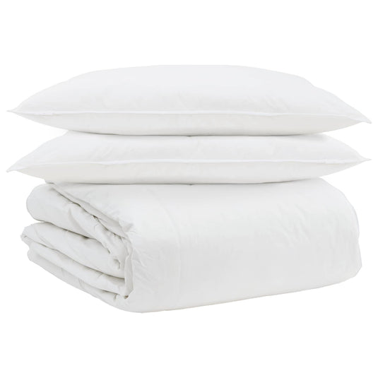 Vidaxl dekbed set met kussen 3 pcs wit donsveertjes