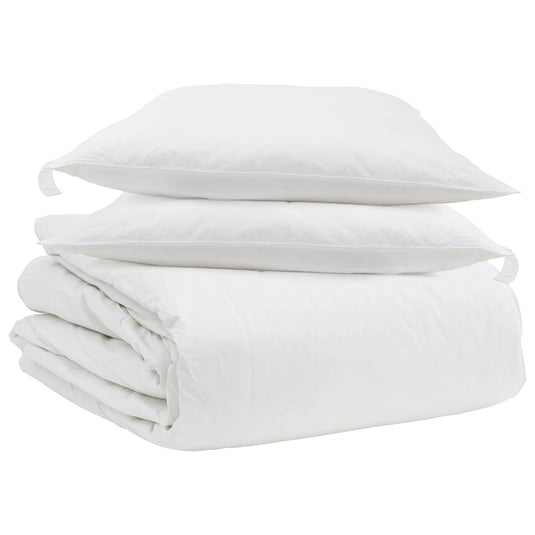 Vidaxl dekbed set met kussen 3 pcs wit donsveertjes