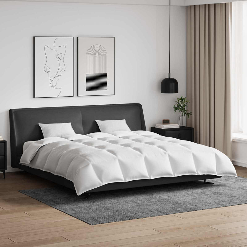 Afbeelding laden in galerijviewer, Vidaxl dekbed set met kussen 3 pcs wit donsveertjes
