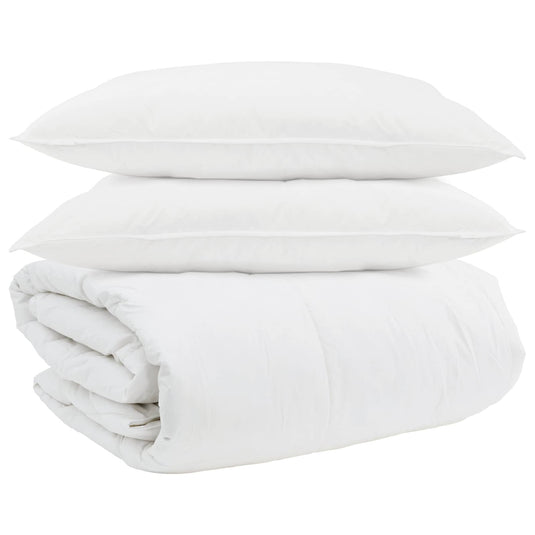Vidaxl dekbed set met kussen 3 pcs wit donsveertjes