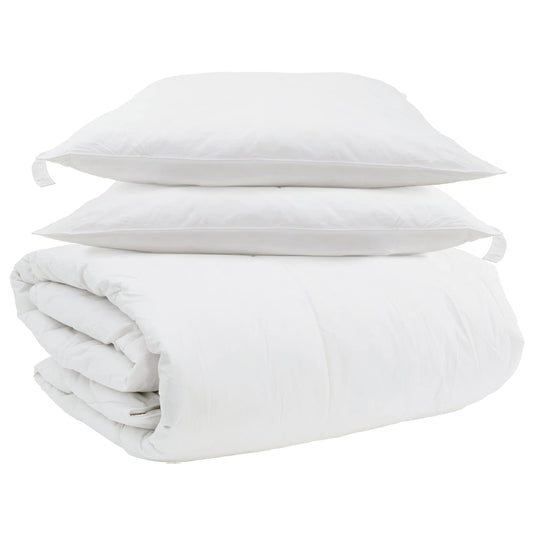 Vidaxl dekbed set met kussen 3 pcs wit donsveertjes