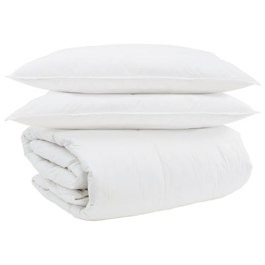 Vidaxl dekbed set met kussen 3 pcs wit donsveertjes