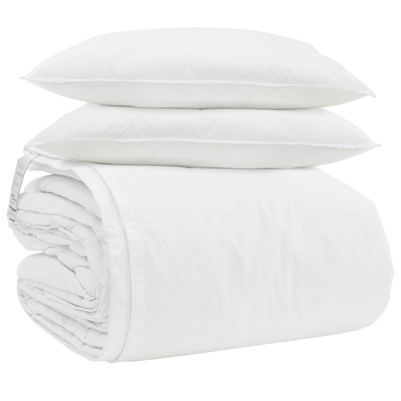Afbeelding laden in galerijviewer, Vidaxl dekbed set met kussen 3 pcs wit donsveertjes
