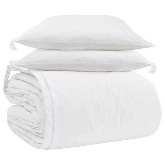 Vidaxl dekbed set met kussen 3 pcs wit donsveertjes