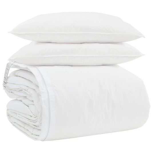 Vidaxl dekbed set met kussen 3 pcs wit donsveertjes