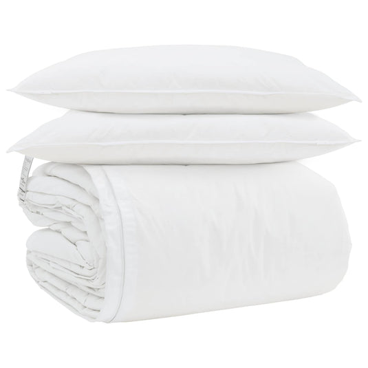 Vidaxl dekbed set met kussen 3 pcs wit donsveertjes