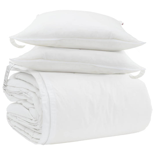Vidaxl dekbed set met kussen 3 pcs wit donsveertjes