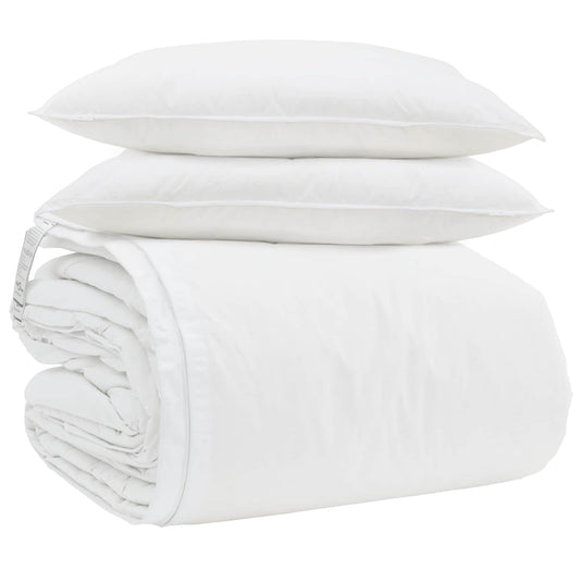 Vidaxl dekbed set met kussen 3 pcs wit donsveertjes