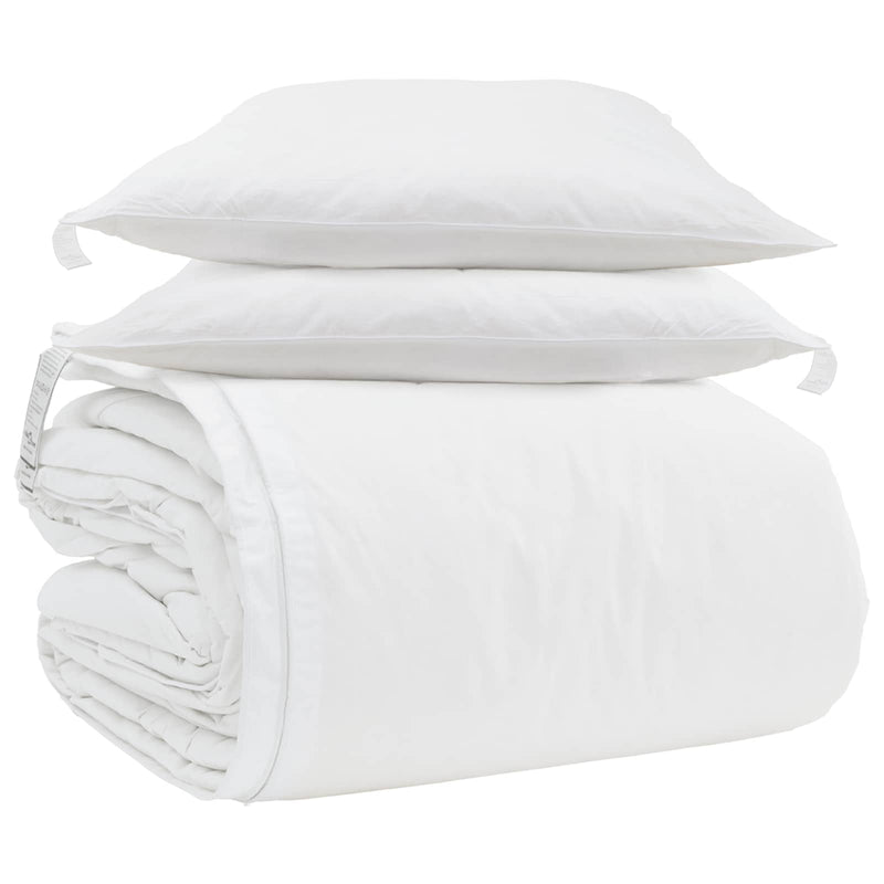 Afbeelding laden in galerijviewer, Vidaxl dekbed set met kussen 3 pcs wit donsveertjes
