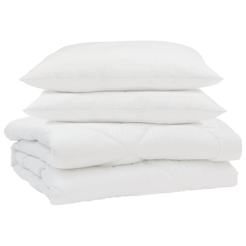Afbeelding laden in galerijviewer, Vidaxl zomer dekbed met kussen 3 pcs wit microfibre
