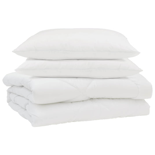 Vidaxl zomer dekbed met kussen 3 pcs wit microfibre
