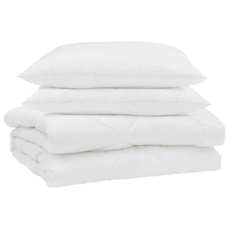 Afbeelding laden in galerijviewer, Vidaxl zomer dekbed met kussen 3 pcs wit microfibre
