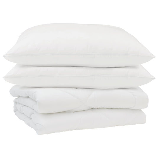 Vidaxl zomer dekbed met kussen 3 pcs wit microfibre