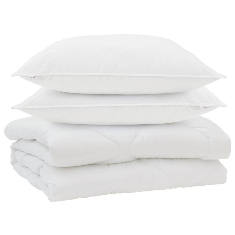 Afbeelding laden in galerijviewer, Vidaxl dekbed met kussen 3 pcs wit microfibre
