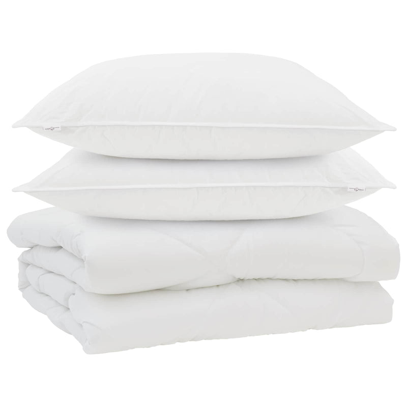 Afbeelding laden in galerijviewer, Vidaxl dekbed met kussen 3 pcs wit microfibre
