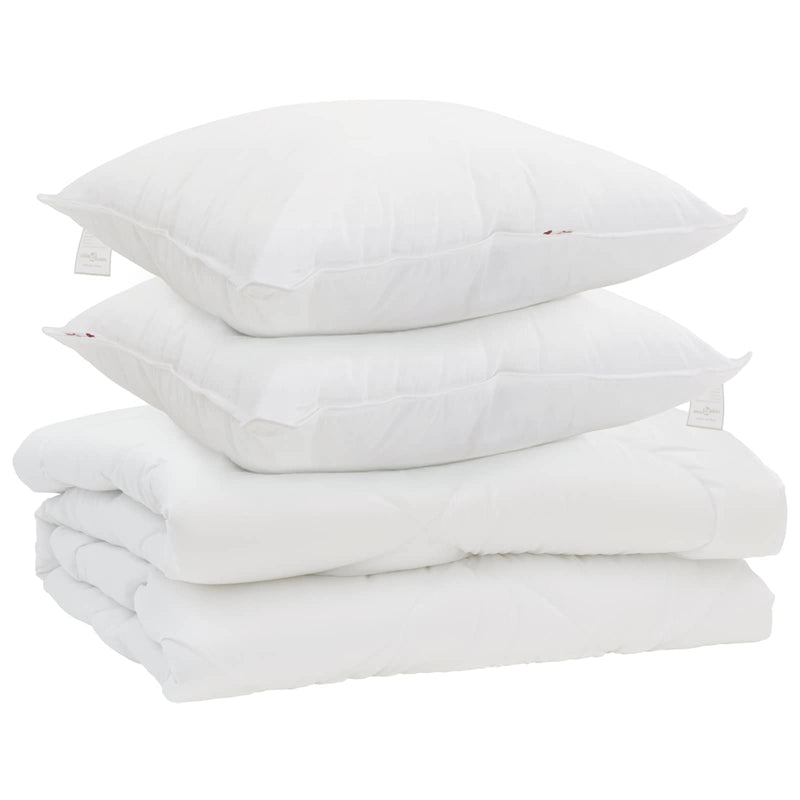 Afbeelding laden in galerijviewer, Vidaxl dekbed met kussen 3 pcs wit microfibre
