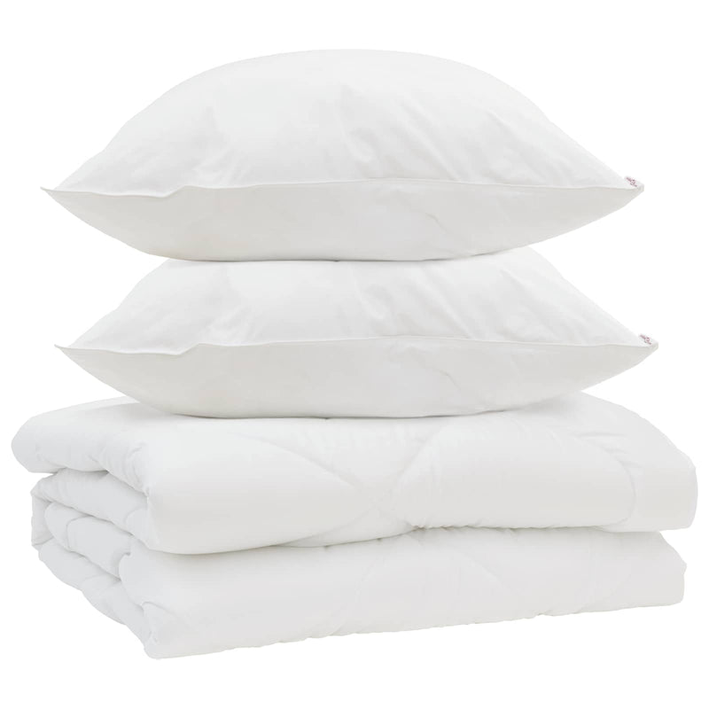 Afbeelding laden in galerijviewer, Vidaxl dekbed met kussen 3 pcs wit microfibre
