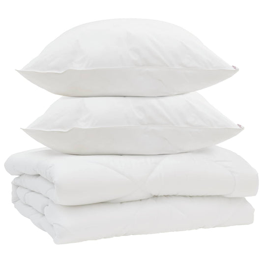 Vidaxl dekbed met kussen 3 pcs wit microfibre