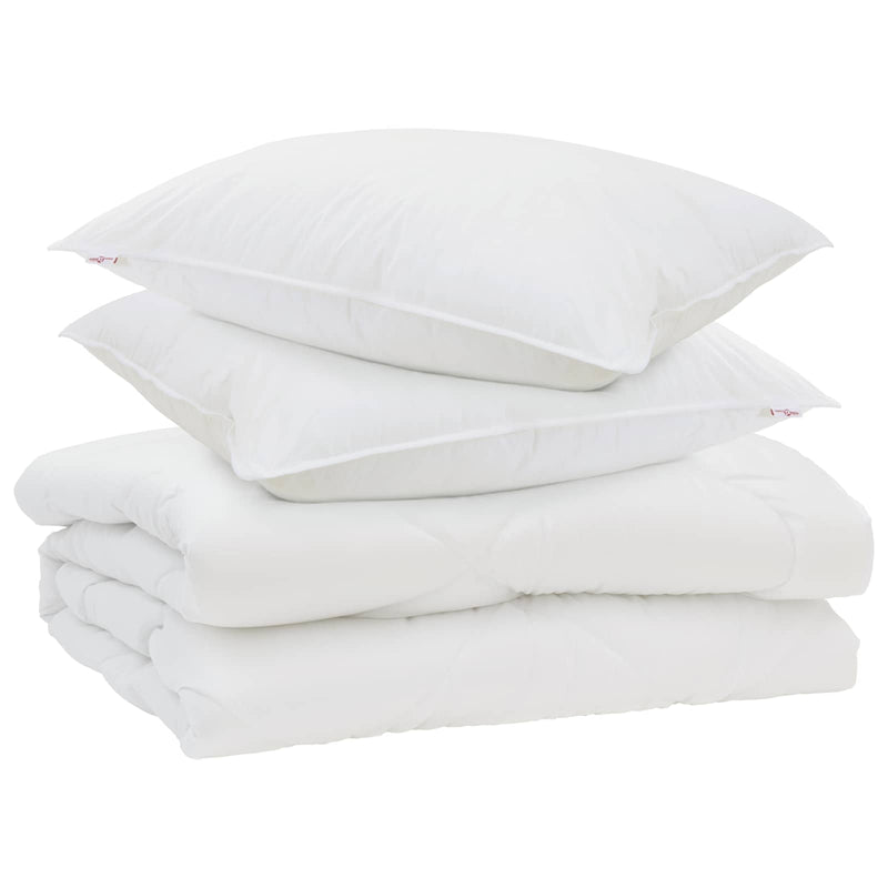 Afbeelding laden in galerijviewer, Vidaxl dekbed met kussen 3 pcs wit microfibre
