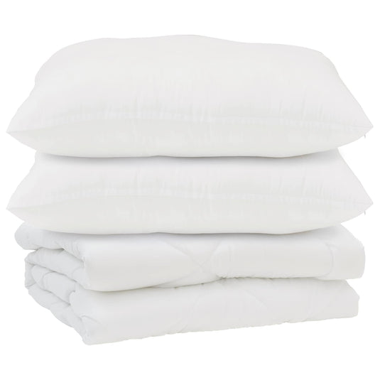 Vidaxl dekbed met kussen 3 pcs wit microfibre