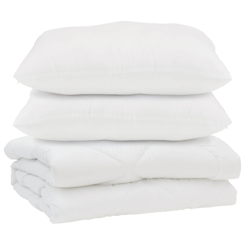 Afbeelding laden in galerijviewer, Vidaxl dekbed met kussen 3 pcs wit microfibre
