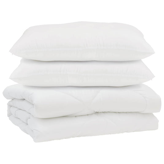 Vidaxl dekbed met kussen 3 pcs wit microfibre