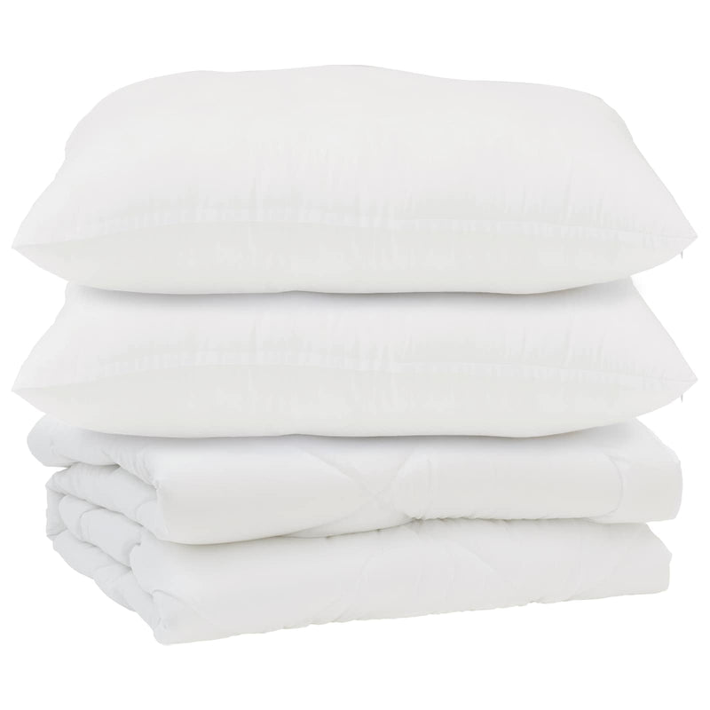 Afbeelding laden in galerijviewer, Vidaxl dekbed met kussen 3 pcs wit microfibre
