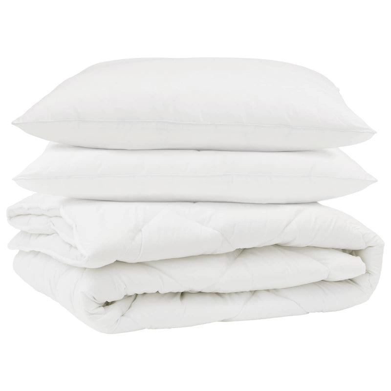 Afbeelding laden in galerijviewer, Vidaxl dekbed met kussen 3 pcs wit microfibre
