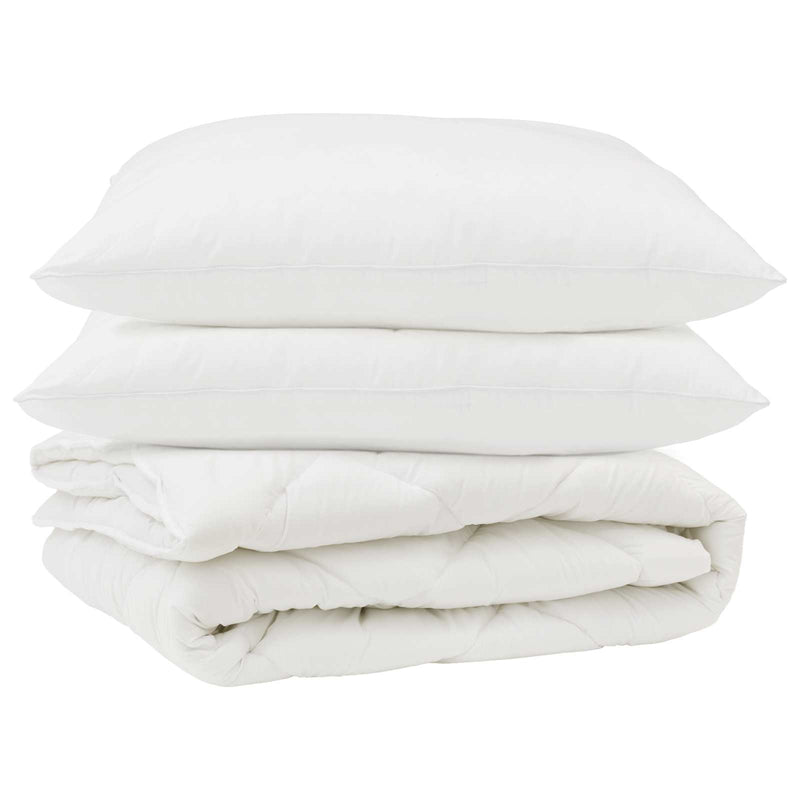 Afbeelding laden in galerijviewer, Vidaxl dekbed met kussen 3 pcs wit microfibre
