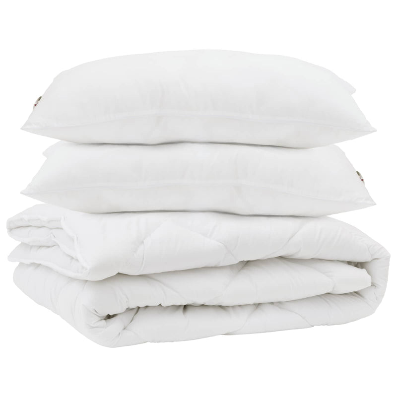 Afbeelding laden in galerijviewer, Vidaxl dekbed met kussen 3 pcs wit microfibre
