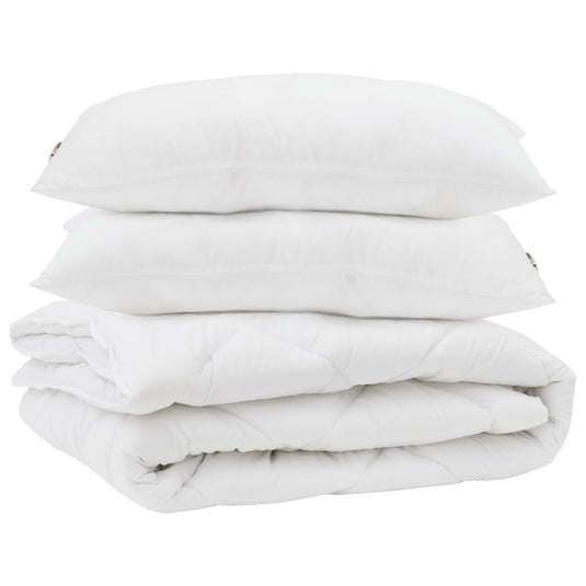 Vidaxl dekbed met kussen 3 pcs wit microfibre